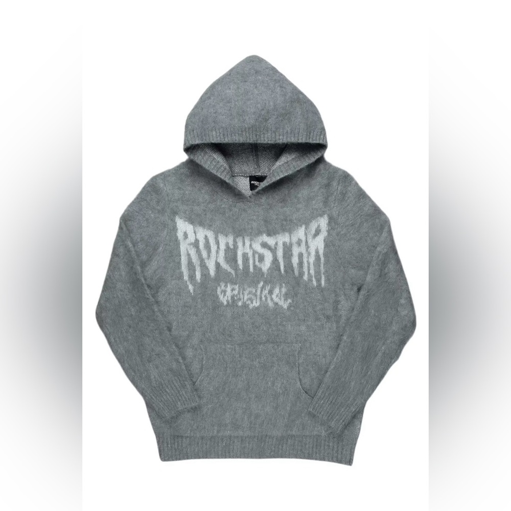 Andros Grey Graphic Knitted Hoodie